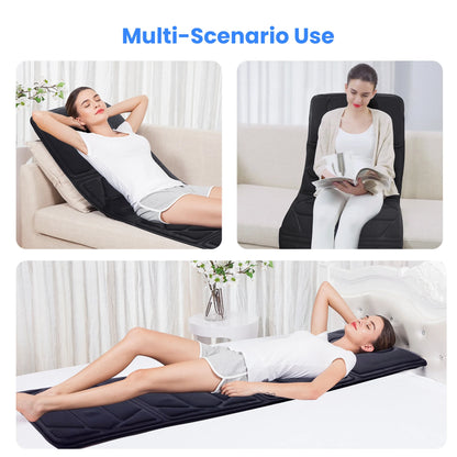 Full Body Massage Mat with Heat – Electric Vibration Massage Pad for Back, Neck, and Legs – Heated Massage Mattress for Pain Relief &amp; Relaxation, Great Gift for Men &amp; Women
