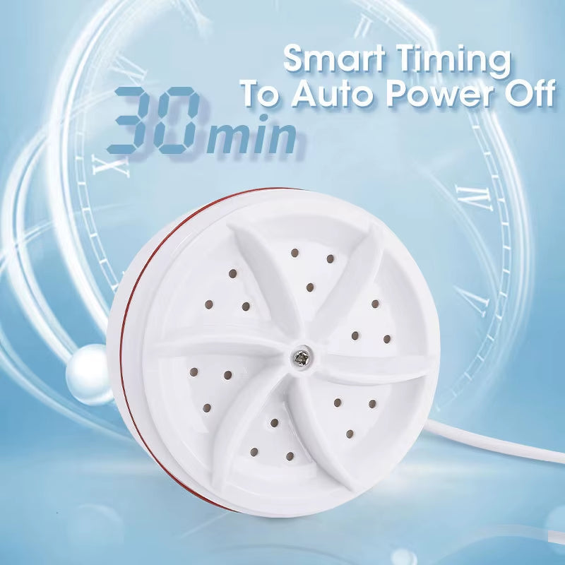 TurboClean™ Mini Washer: USB-Powered Ultrasonic Laundry Solution for Home &amp; Travel