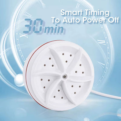 TurboClean™ Mini Washer: USB-Powered Ultrasonic Laundry Solution for Home &amp; Travel