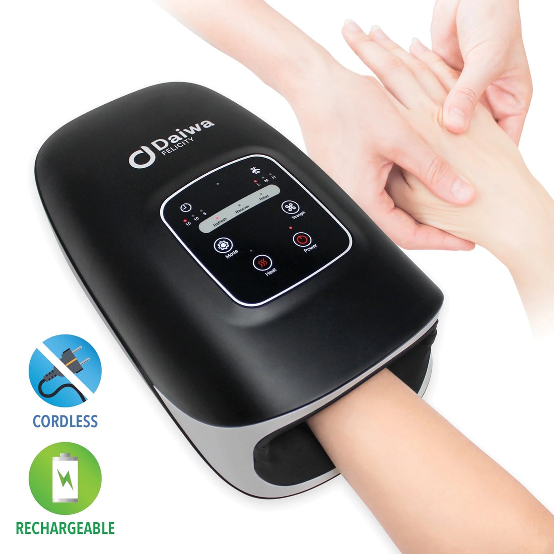 ACU PALM Cordless Hand Massager with Heat &amp; Compression – FSA/HSA Eligible Wrist and Hand Massager for Arthritis &amp; Carpal Tunnel Relief