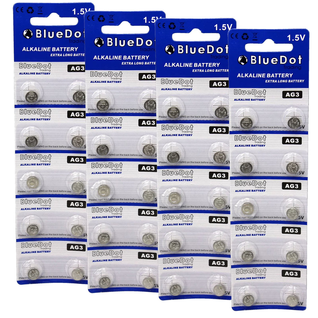 AG3 (LR41, LR736) Alkaline Button Cell Batteries – 40 Pack, Long-Lasting Power for Watches, Thermometers, Calculators &amp; More