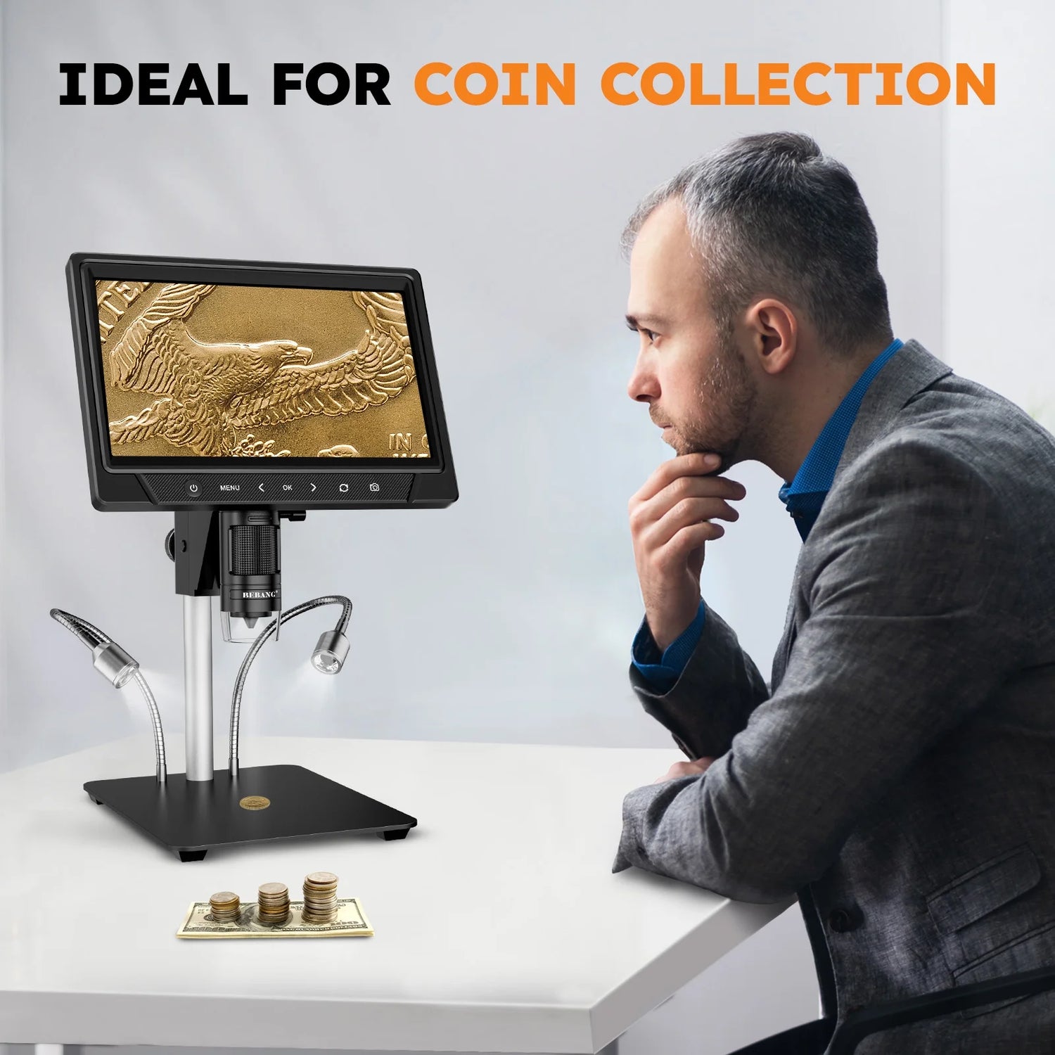 🔬 BEBANG 10.1&quot; LCD Digital Microscope – 1200X Magnification with 12MP Camera, Dual LED Lighting, 1080P Imaging, Remote Control, and 32GB SD Card