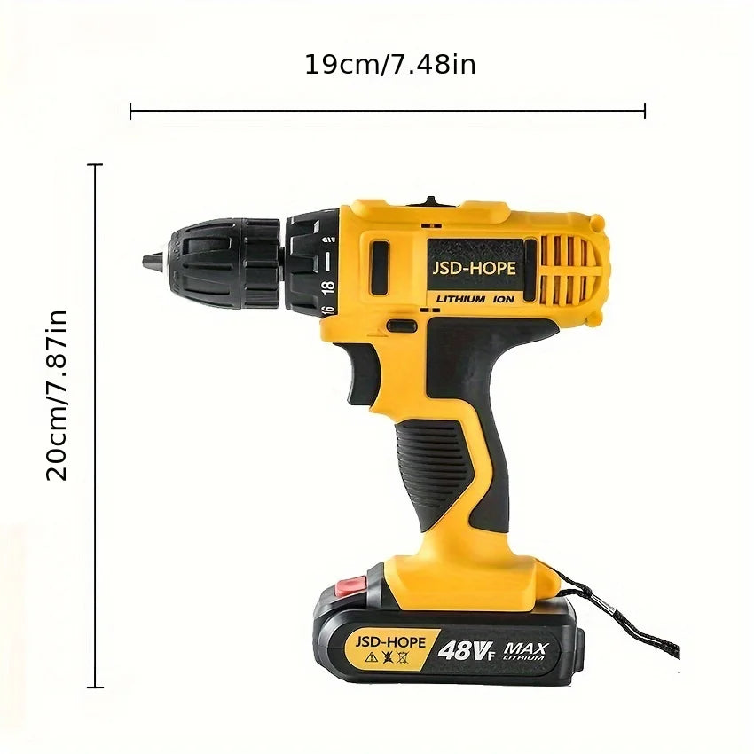 Electric Hand Drill &amp; Hammer Drill — Rechargeable Lithium Battery Powered Handgun Drill