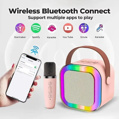 K12 PartyPro Wireless Karaoke Speaker – Dual Mics, RGB Lights &amp; Powerful Sound for Nonstop Fun