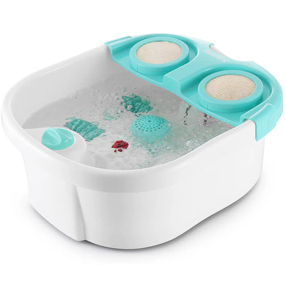 Heated Foot Spa Massager with Bubbles &amp; Vibration – Massage Rollers, Anti-Slip Rubber Feet, Soothing Pedicure Tub for Home Use