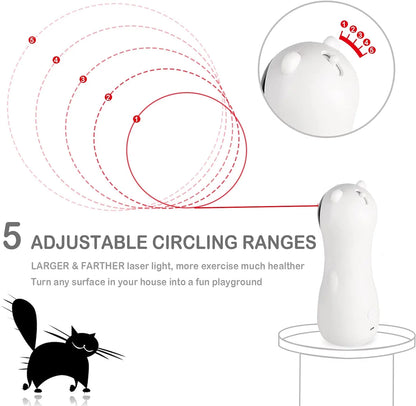 🐾 Cat Laser Toy – Automatic with High-5 Circling Ranges, 3 Interactive Modes &amp; USB Rechargeable