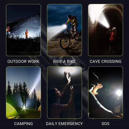 🔦 LED Flashlight, High Powered 10000 Lumens – 5 Modes, Zoomable, Waterproof, Rechargeable (2-Pack) | Emergency, Outdoor, Camping &amp; Home Use