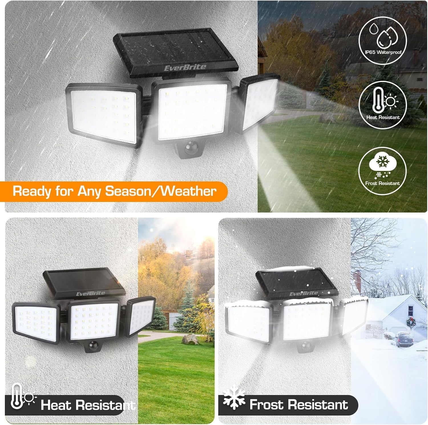 Waterproof Bionic Security Lights with 2 Modes &amp; Adjustable Heads (2 Pack)
