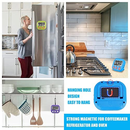 6-Pack Multi-Function Electronic Timer – Magnetic Digital Timers with Large LCD Display