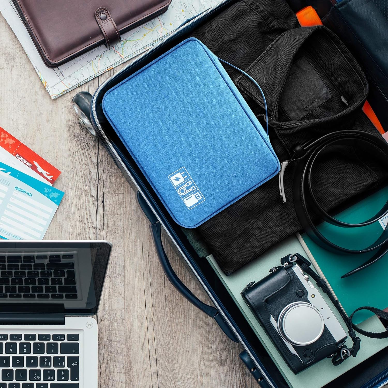 Electronics Organizer Travel Bag – Large Portable Cable Storage Case for Chargers, Cords, Power Banks &amp; Accessories