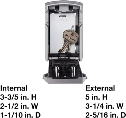 Digital Lock Box for Keys with Code, Electronic Wall Mount Key Safe with Bluetooth Connection to Ios/Android App and Sharable Keypad Codes, 3-1/4 Inches Wide, ‎5441EC