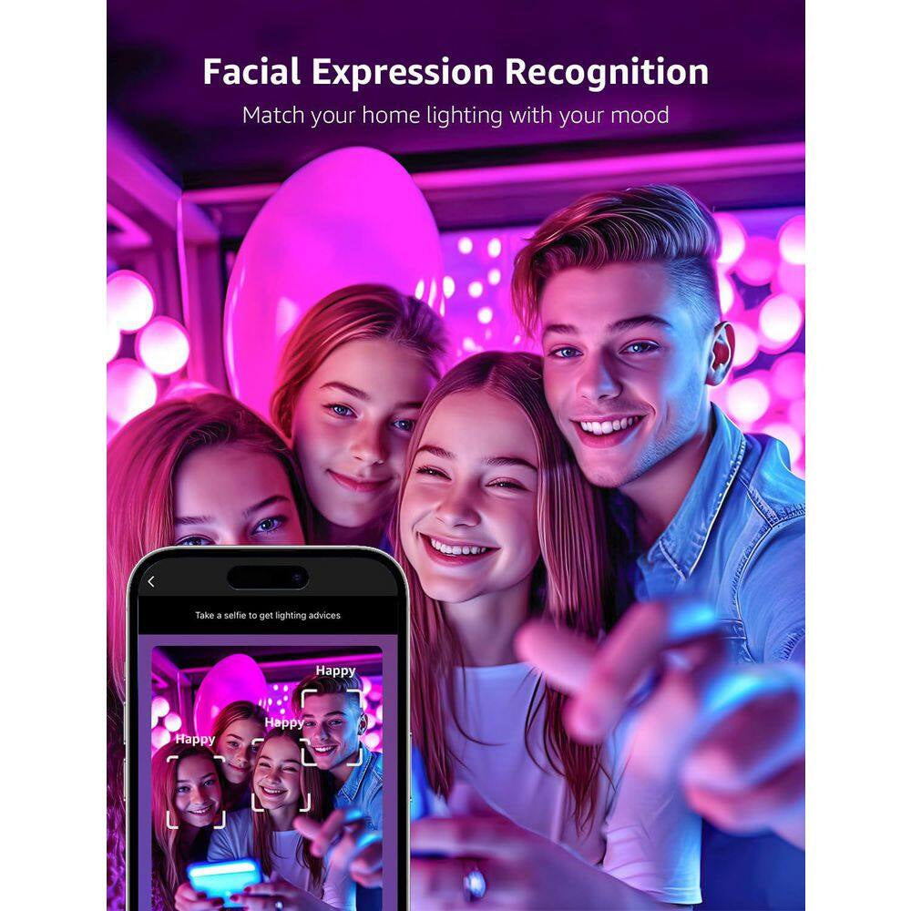 60-Watt Equivalent AI Smart BR30 Color Changing Flood LED Light Bulb with Voice Control (4-Pack)