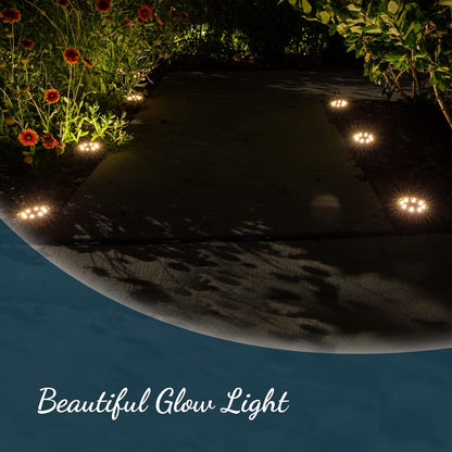 Solar LED Rock Pathway Lights – 6-Pack, Waterproof, Auto On/Off, Stainless Polyresin, 360° Spotlight Glow for Garden, Lawn, Walkway &amp; Yard