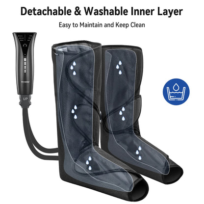 Leg Massager with Heat – Foot &amp; Leg Circulation Massager with Handheld Controller