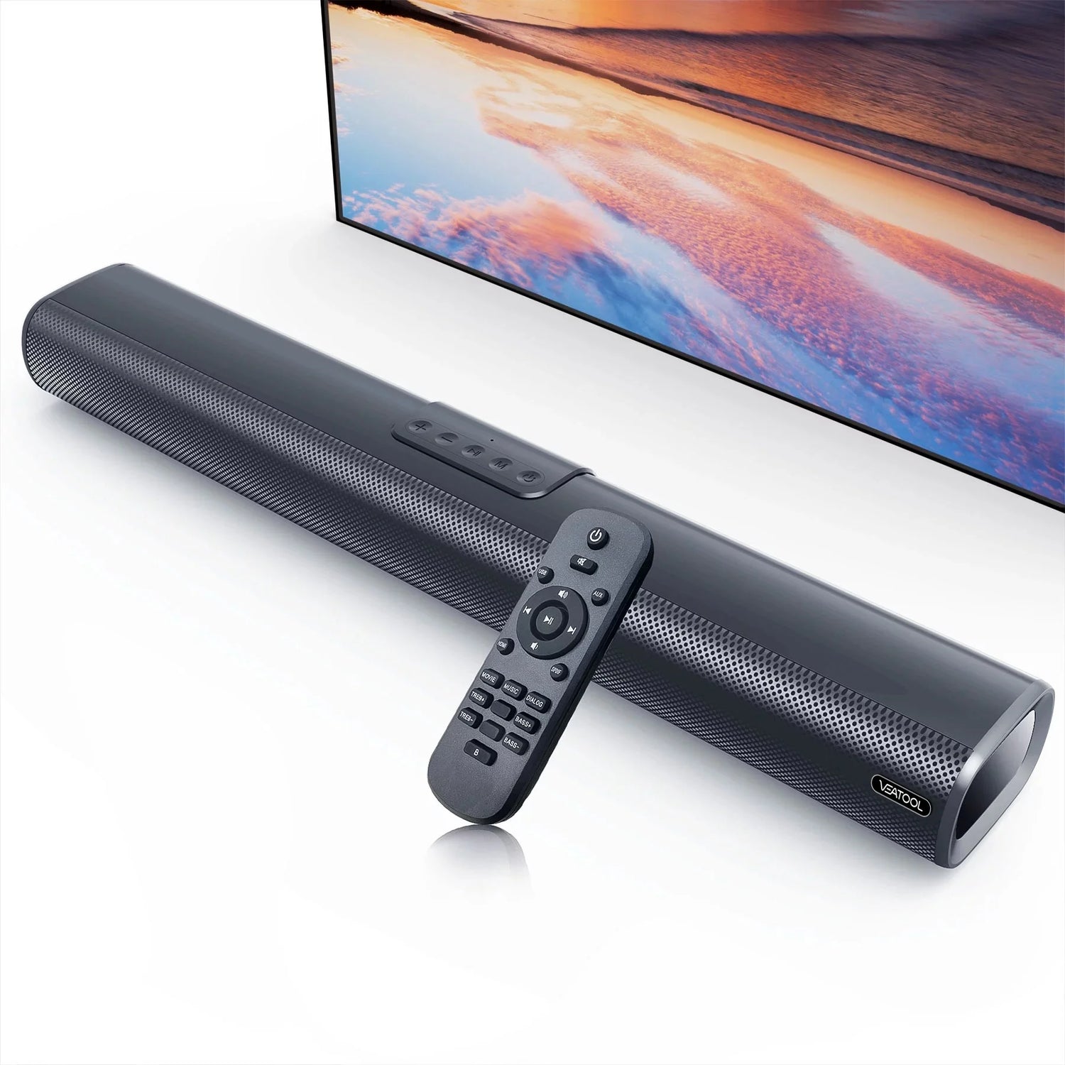 Sound Bar for TV – 2.1 Channel 50W Home Theater System with Built-In Subwoofer, 3D Surround Sound, HDMI ARC, Bluetooth, Optical, AUX, USB, RCA, Wall Mountable
