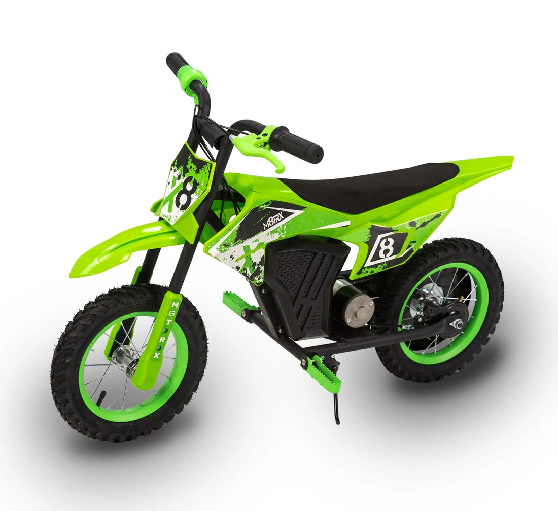 12V Mini Electric Dirt Bike for Kids – Battery-Powered Ride-On Motorcycle, Ages 5+ | Green