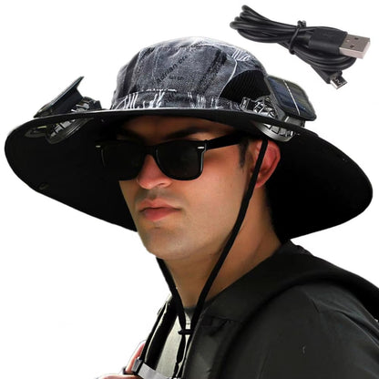 BreezeGuard™ Solar Fan Hat – Stay Cool with Hands-Free Sun-Powered Comfort