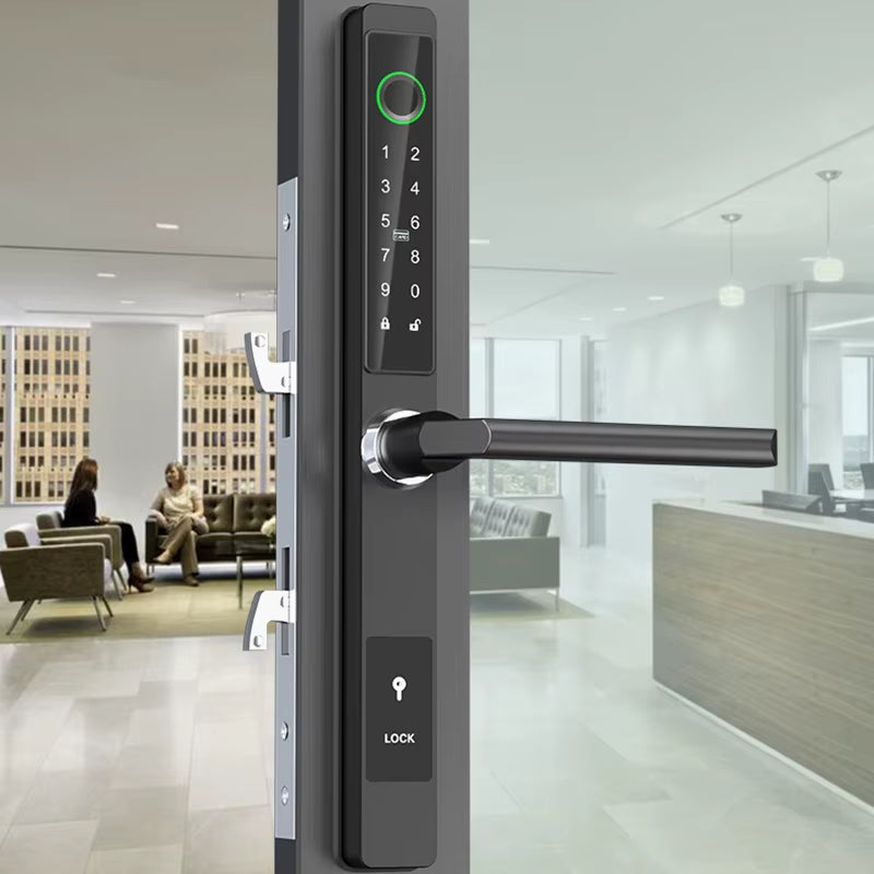 Waterproof Smart Lock for Sliding Doors – Fingerprint, Password &amp; Card Access with Keyless Entry