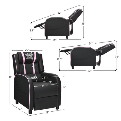 Massage Gaming Recliner Chair with Side Pockets – Ergonomic Comfort for Gamers &amp; Relaxation