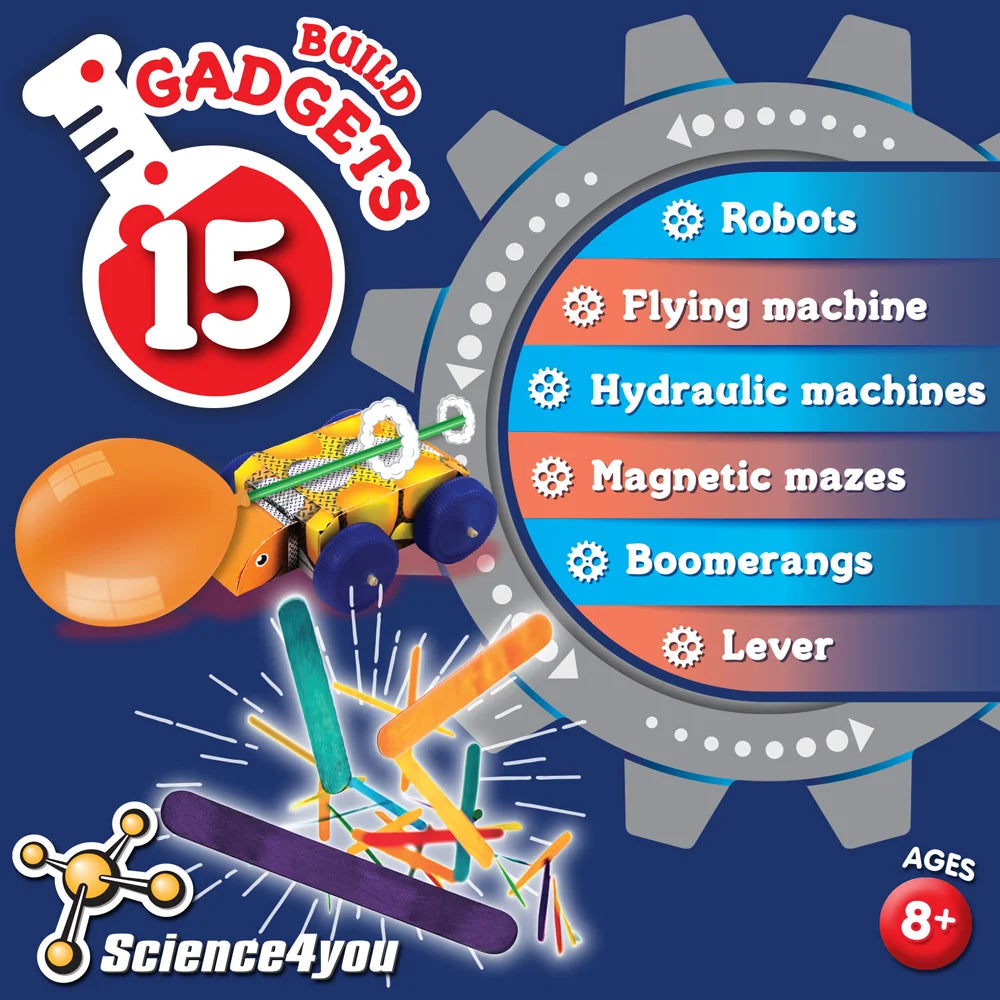 PlayMonster Science4You Gadgets Factory Kit – Build 15+ DIY Machines &amp; Inventions | STEM Learning Kit for Kids Ages 8+