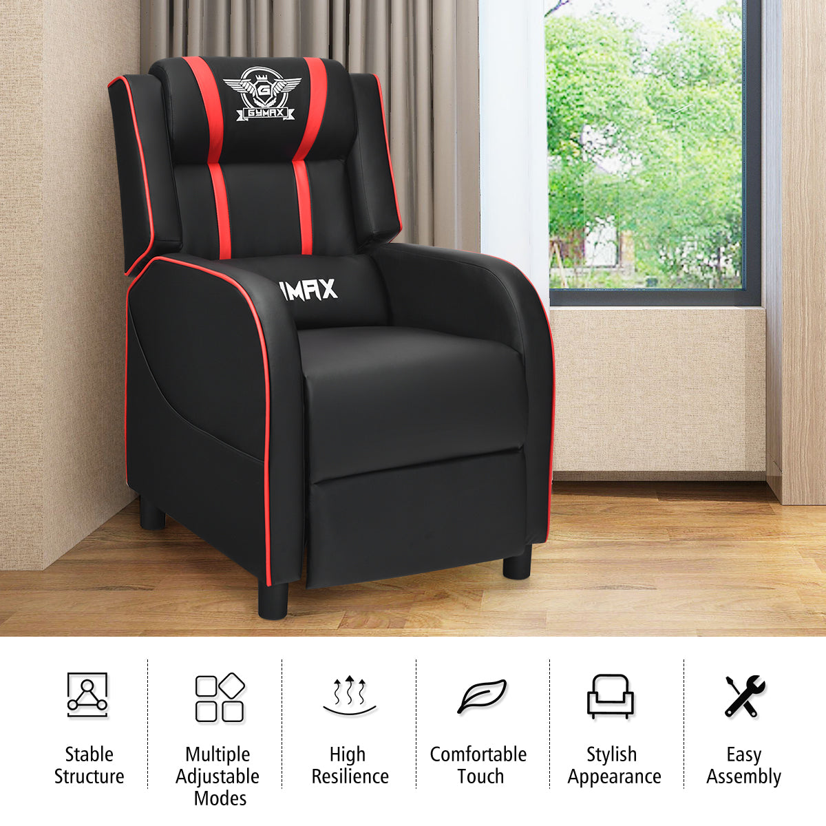 Massage Gaming Recliner Chair with Side Pockets – Ergonomic Comfort for Gamers &amp; Relaxation