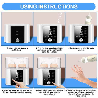 👶 12-in-1 Baby Bottle Warmer &amp; Sterilizer – Fast Milk Warmer, Double Bottle Heating, BPA-Free, LCD Display, 24H Temp Control &amp; Timer for Breastmilk &amp; Formula