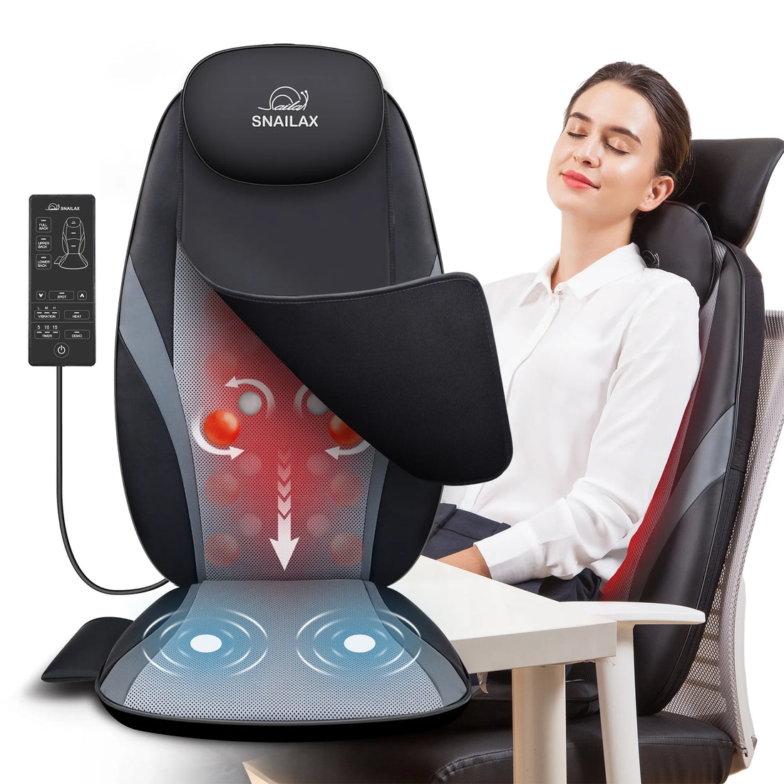 Back Massager with Heat – Electric Deep Tissue Kneading Massage Chair Pad, Relaxation Gift for Home &amp; Office
