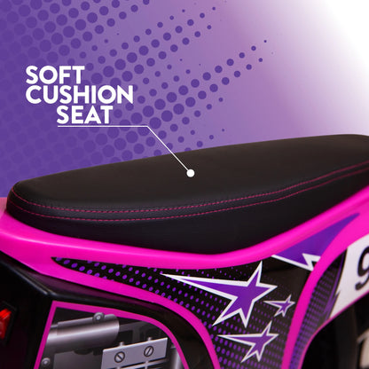 🏍️ M8TRX 24V Electric Dirt Bike for Kids &amp; Teens – Pink Ride-On Motorcycle with Dual Motors, LED Lights, Suspension &amp; Real Engine Sounds