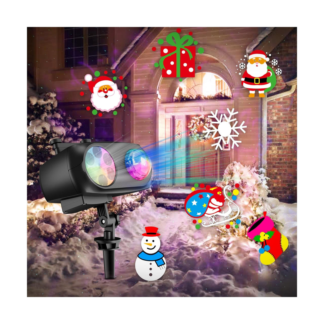 🎄🎃 COOLWUFAN Upgrade Waterproof Outdoor Christmas &amp; Halloween Projector Lights