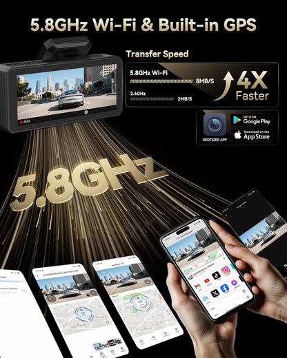 F77 Dual 4K+4K Dash Cam Front &amp; Rear – STARVIS 2 IMX678 HDR, 128GB Built-In Storage, Voice Control &amp; More