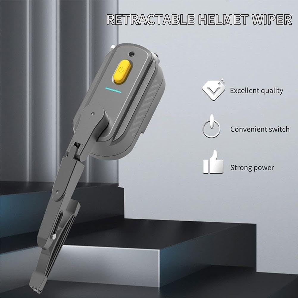 Rechargeable Motorcycle Helmet Wiper – Universal Waterproof Windshield Wiper for Full Face Helmets (800mAh Battery)