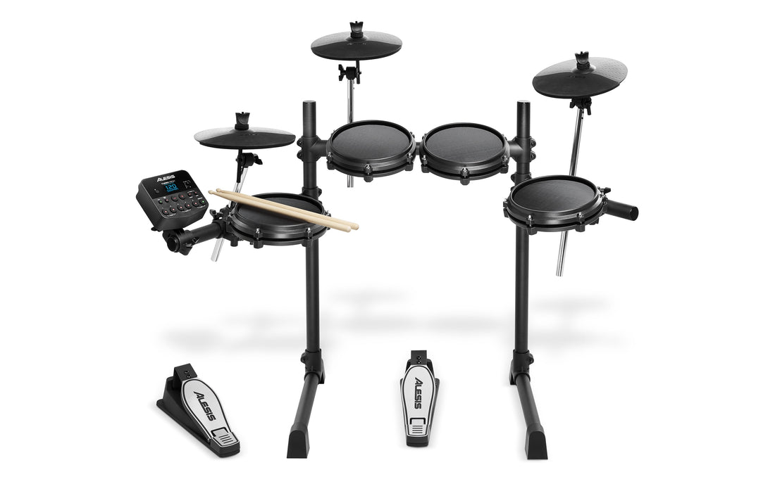 Electronic Drum Kit with Mesh Heads – White, Complete Pack for Beginners &amp; Enthusiasts