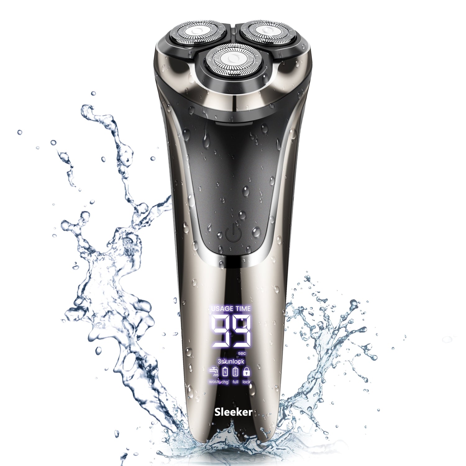 Electric Razor for Men – Rechargeable Cordless Shaver with Pop-Up Sideburn Trimmer, Silver