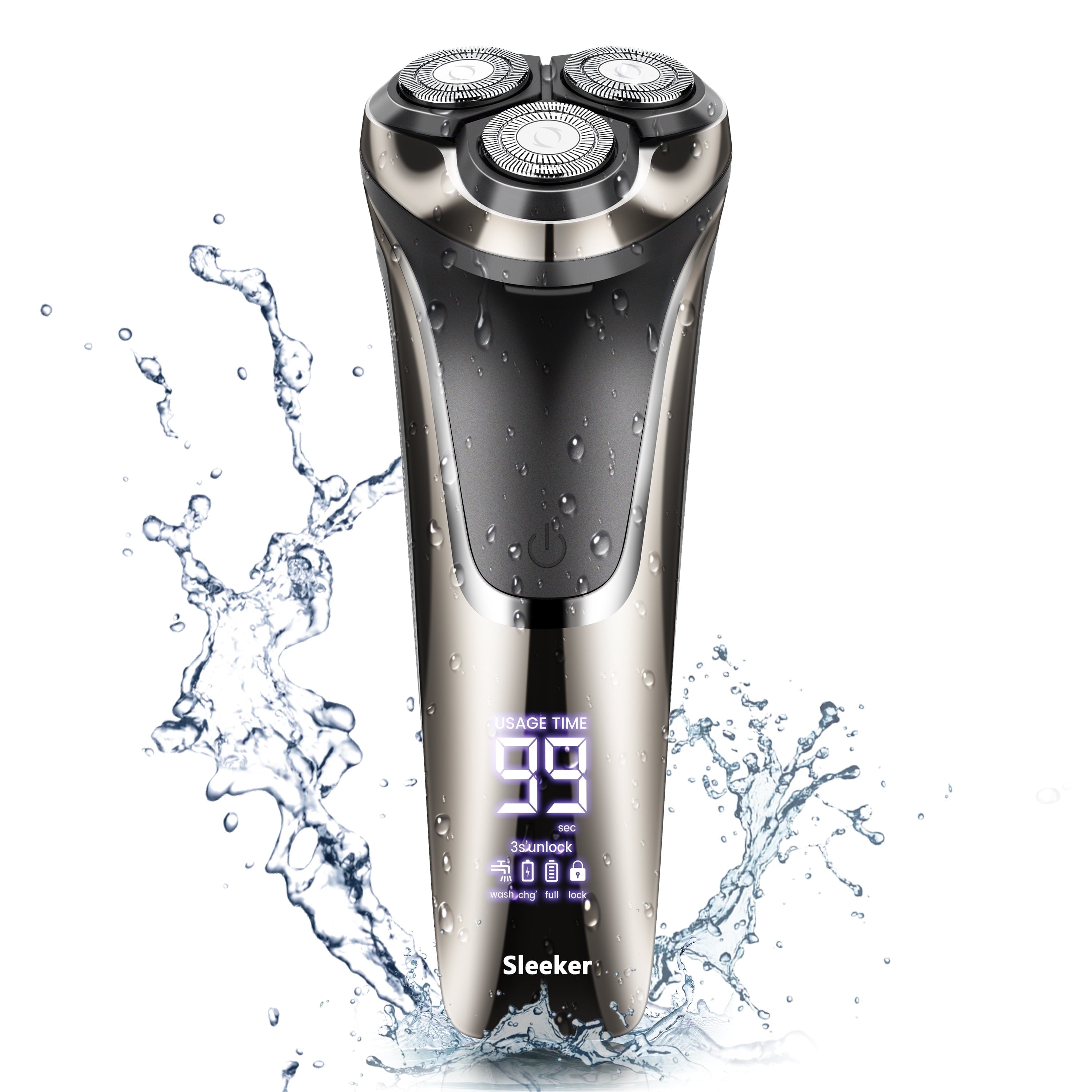 Electric Razor for Men – Rechargeable Cordless Shaver with Pop-Up Sideburn Trimmer, Silver