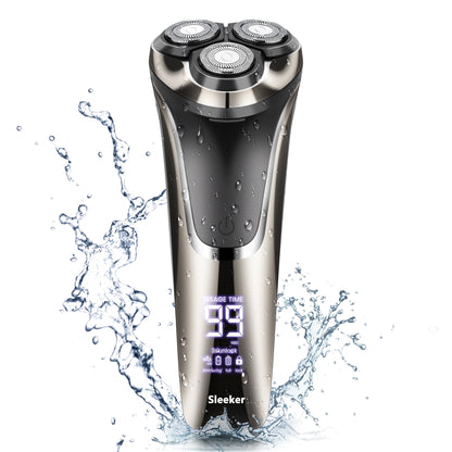 Electric Razor for Men – Rechargeable Cordless Shaver with Pop-Up Sideburn Trimmer, Silver
