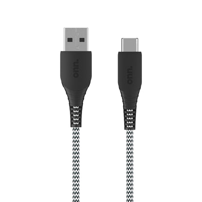 6Ft USB-C to USB-A Braided Charging Cable | USB-IF Certified | Durable Black Nylon | Compatible with iPhone 16/15 Series, Samsung Galaxy, Pixel, iPad Pro &amp; More