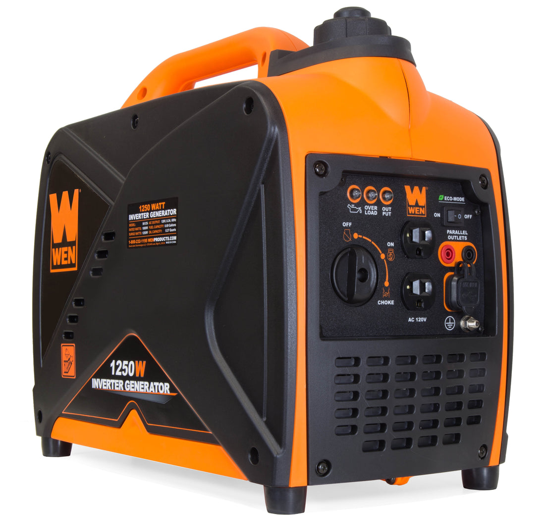 WEN 1250-Watt Gas-Powered Portable Inverter Generator – Quiet, Lightweight, CARB Compliant Power for Camping, Tailgating &amp; Electronics