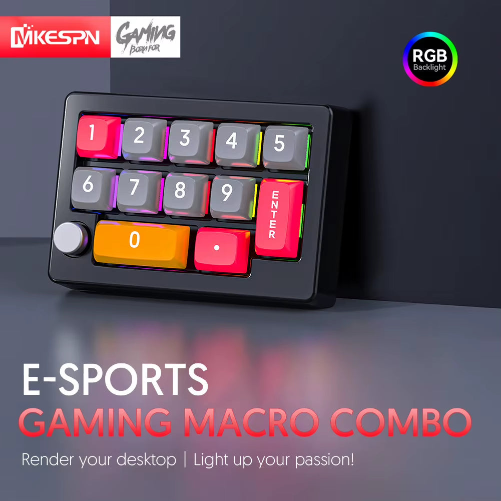 🎮 13-Key Wired Programmable Mechanical Gaming Keyboard – Fully Hot-Swappable Macro Keypad for Custom Setups