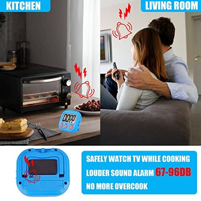 6-Pack Multi-Function Electronic Timer – Magnetic Digital Timers with Large LCD Display