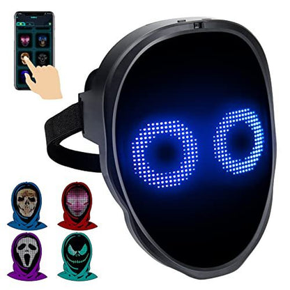 LED Programmable Changing Full Face Mask with Bluetooth App Control