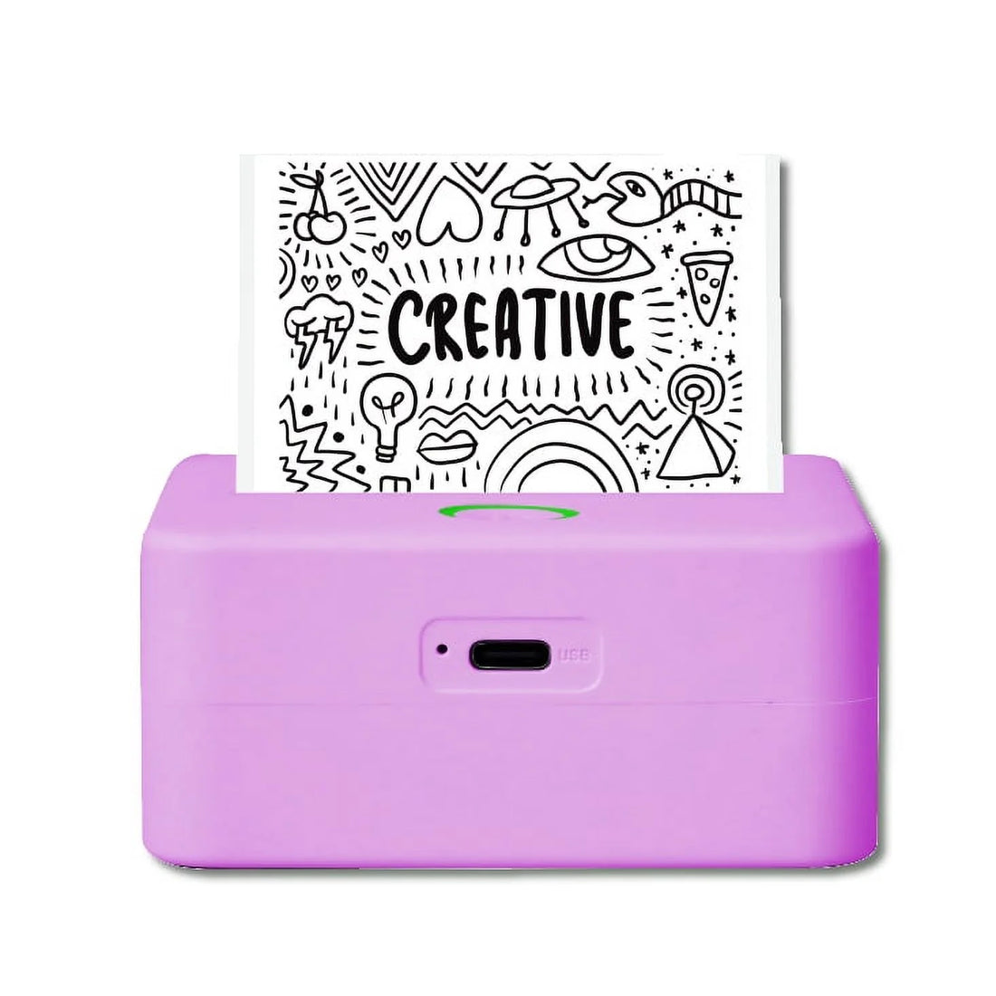 CTP500 Wireless Mini Thermal Printer &amp; Label Maker – Inkless Bluetooth Printer with Paper, Compatible with Android &amp; iOS (Purple)