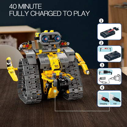 Sillbird STEM Building Toys – 3-in-1 Remote &amp; APP Controlled Wall Robot Kit