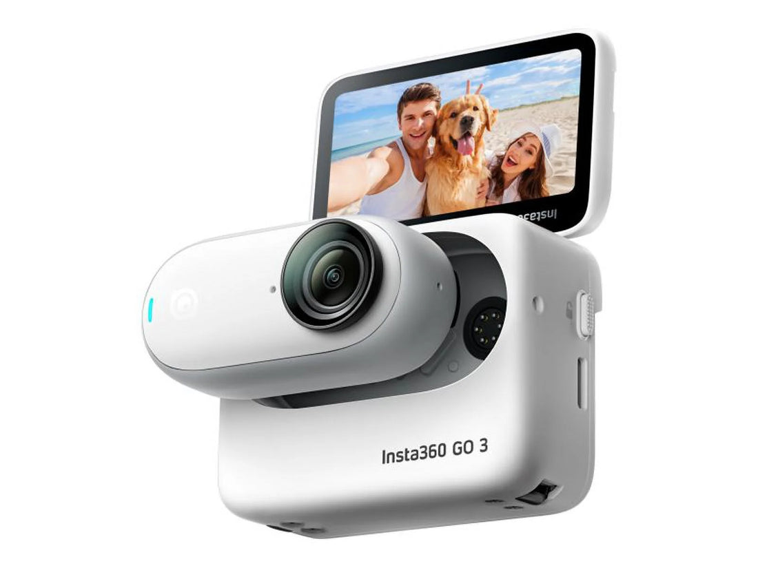 Go 3 Action Camera – 2.7K/30FPS Ultra-Compact Sports Cam with 64GB Flash Storage, Bluetooth &amp; Wi-Fi, Waterproof up to 16FT – White