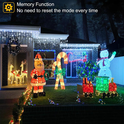 66Ft 640 LED White Icicle Christmas Lights – Waterproof Outdoor/Indoor Holiday Lights with 8 Modes &amp; Timer – Plug-In Connectable for House, Roof, Yard, Eaves &amp; Party Decor