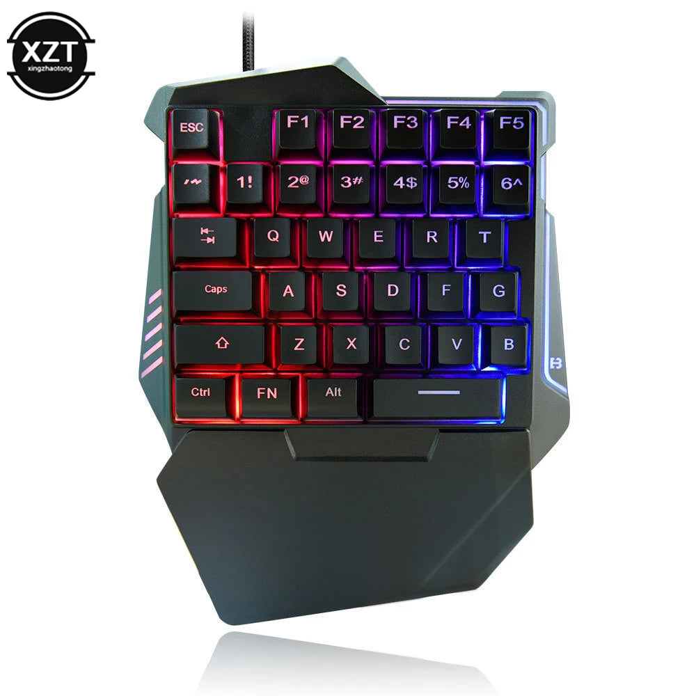 🎮 USB One-Handed Mechanical Gaming Keyboard – 35-Key Mini Ergonomic Wired Keypad for Ultimate Portable Gaming Performance