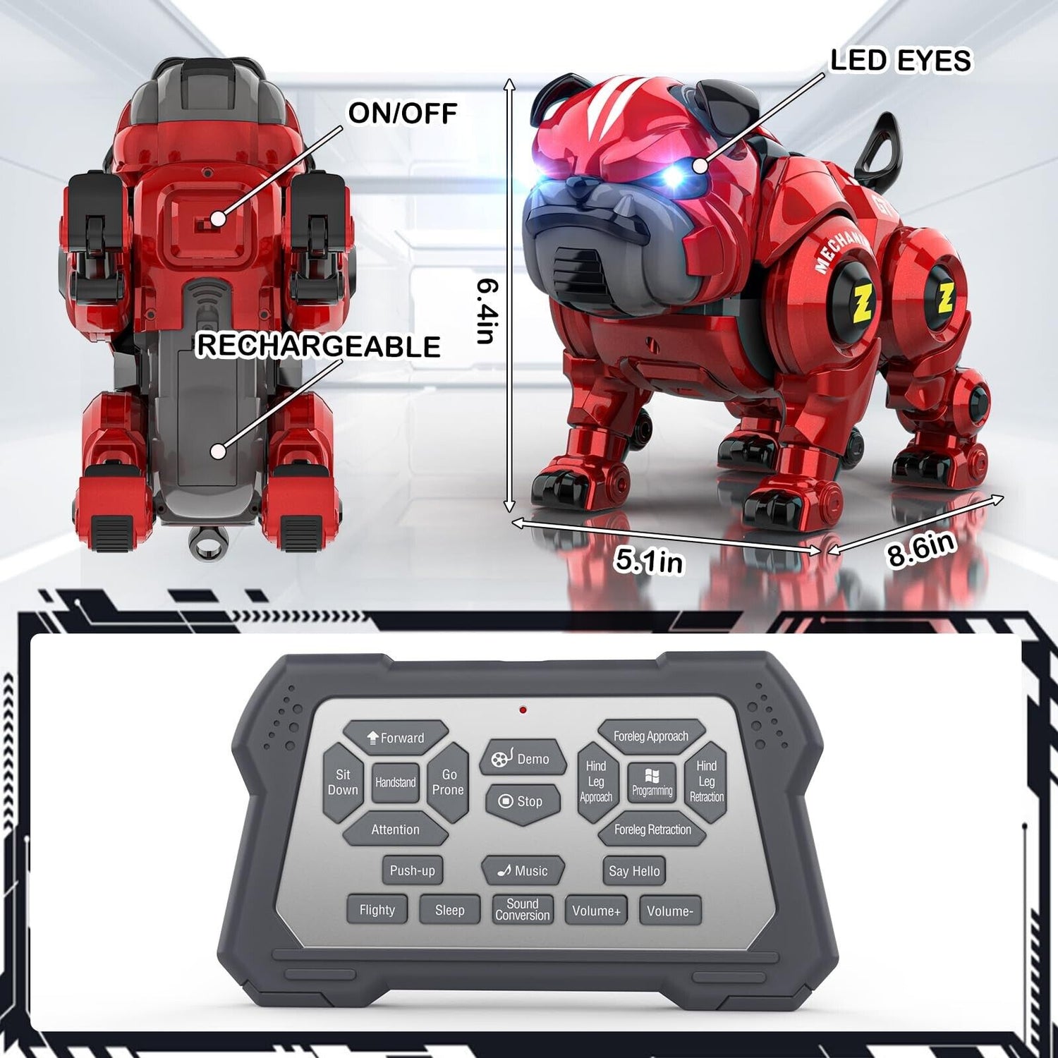 Lterfear Robot Dog for Kids – Remote Control, Rechargeable, Programmable Interactive Robot Pet Toy