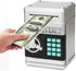 Electronic Piggy Bank – Mini ATM Password Money Bank for Kids, Cash & Coin Saving Box, Cartoon Safe Toy (Silvery)