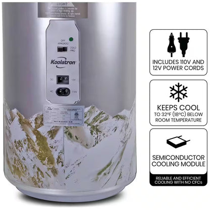 8-Can Portable Mini Fridge – 5.4L (5.7 Qt) Personal Cooler and Warmer (Silver)