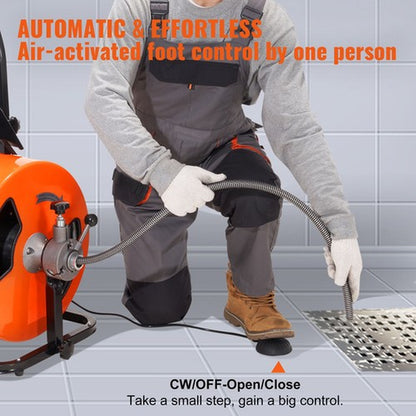 Uimoso Electric Drain Cleaner Machine – Powerful 100 FT Auto Feed Drain Auger