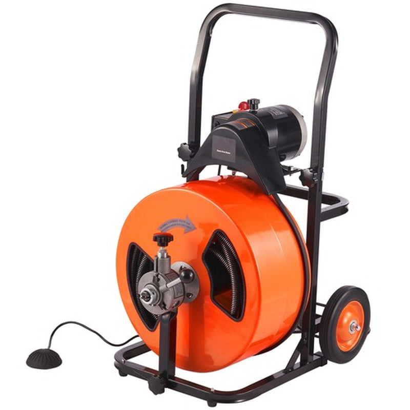 Uimoso Electric Drain Cleaner Machine – Powerful 100 FT Auto Feed Drain Auger